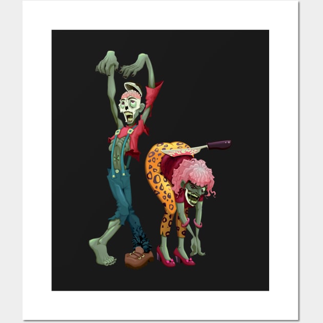 Zombie Couple Wall Art by ddraw